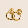 Brinco dourado trama e argola