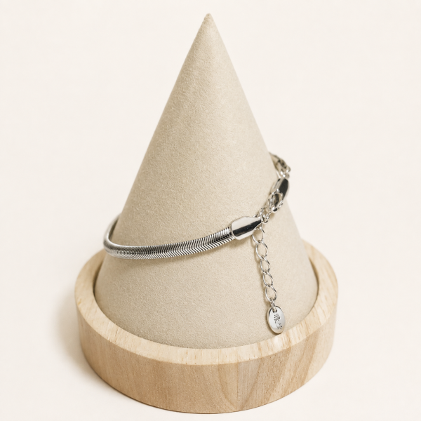 Pulseira prata trama média