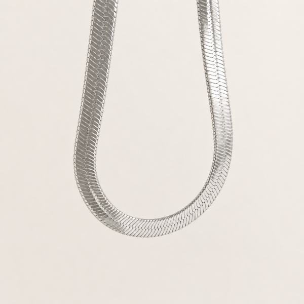 Colar Choker prata tramas grossas