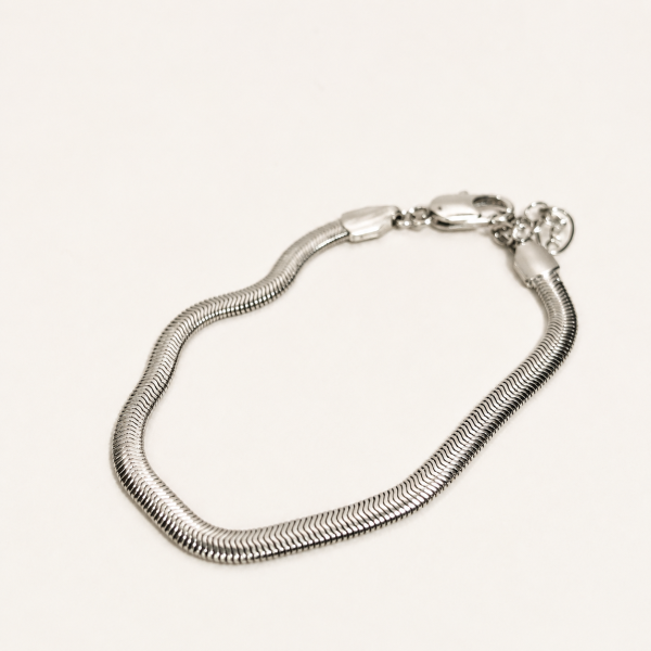 Pulseira prata trama média