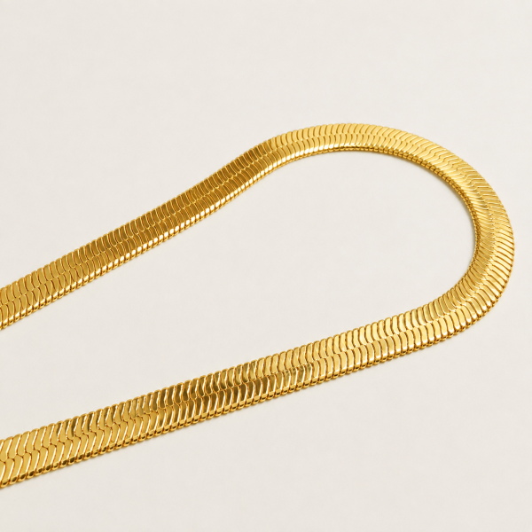 Colar Choker dourada circulos fosco